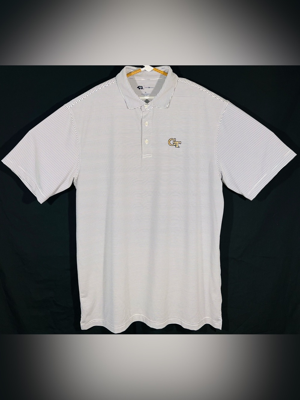 Onward Reserve Georgia Tech Birdie Stripe Performance Polo Men’s Pinstripes XL